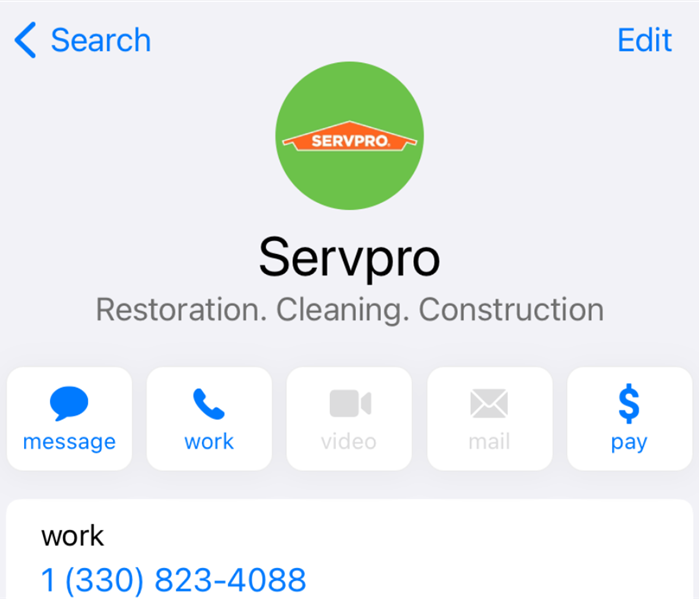 SERVPRO logo Phone number